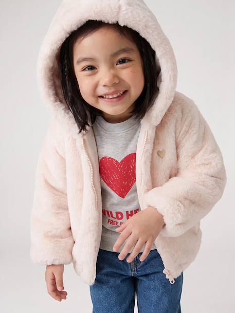 Manteau court fille écru 3 - vertbaudet enfant 