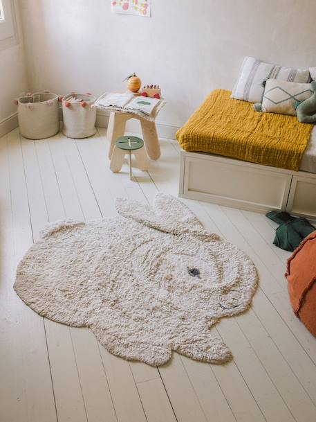 Tapis lavable animalier bunny Naturel, ivoire, nude, marron clair 1 - vertbaudet enfant 