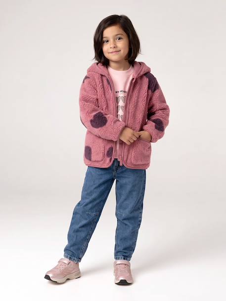 Veste fille sherpa motifs écru+mauve+vanille 10 - vertbaudet enfant 