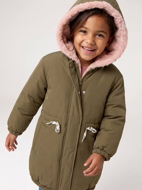 Parka réversible enfant fille kaki+marine 1 - vertbaudet enfant 