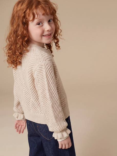Gilet fille manches longues beige 5 - vertbaudet enfant 