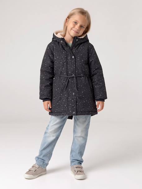 Parka fille à capuche romantique anthracite+marine+vert 4 - vertbaudet enfant 