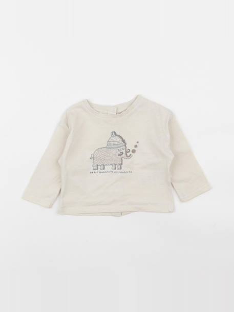 Tee-shirt - 9 mois Beige 1 - vertbaudet enfant 