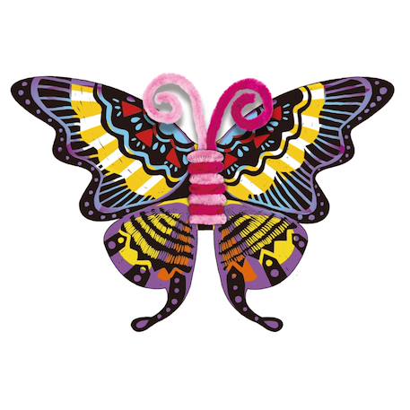 Art à gratter avec fils chenille - papillons Multicolor 5 - vertbaudet enfant 