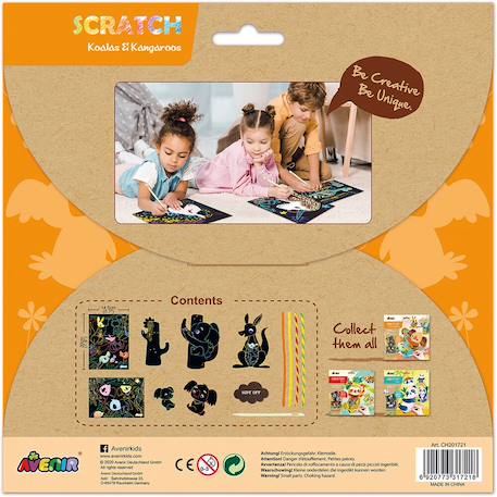 Art à gratter - koalas et kangourous Multicolor 6 - vertbaudet enfant 