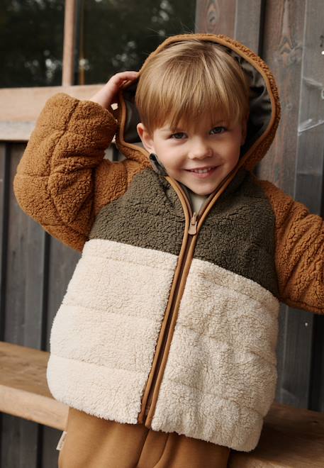 Doudoune réversible enfant avec capuche arthur Vert 1 - vertbaudet enfant 