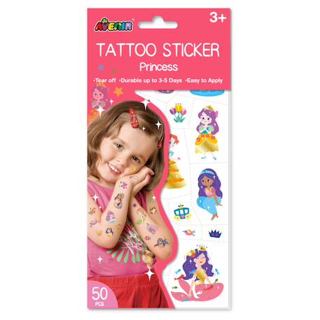 Autocollants tatouages - princesse Multicolor 1 - vertbaudet enfant 