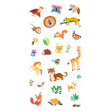 Autocollants tatouages - jungle Multicolor 3 - vertbaudet enfant 