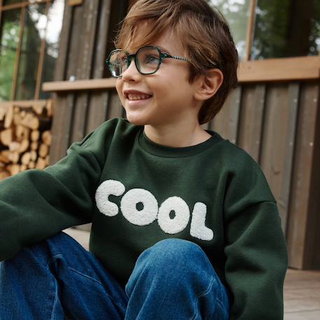 Sweat en molleton cool Vert 5 - vertbaudet enfant 