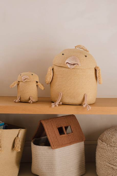 Panier mini charlie la poule Miel, sable, gris foncé 1 - vertbaudet enfant 