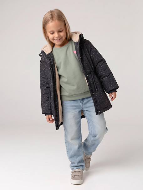 Parka fille à capuche romantique anthracite+marine+vert 5 - vertbaudet enfant 
