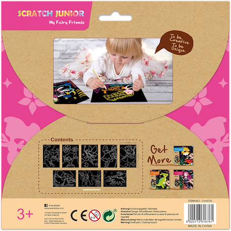 Art à gratter jr - petites fées 8 pièces Pink 6 - vertbaudet enfant 