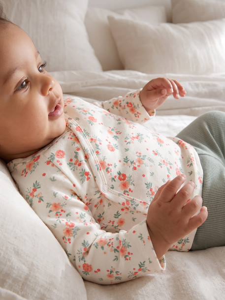 Brassière naissance manches longues cappuccino+écru+vert sauge 5 - vertbaudet enfant 