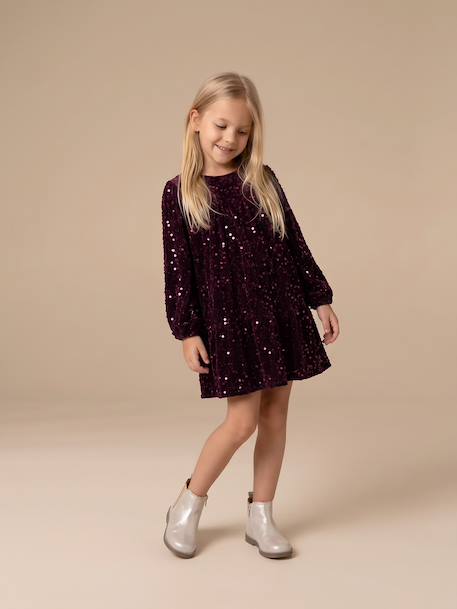 Robe fille manches longues prune 2 - vertbaudet enfant 