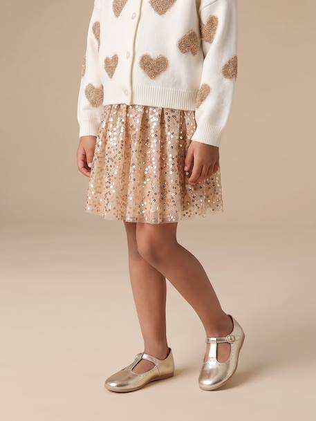 Jupe fille à sequins doré 6 - vertbaudet enfant 
