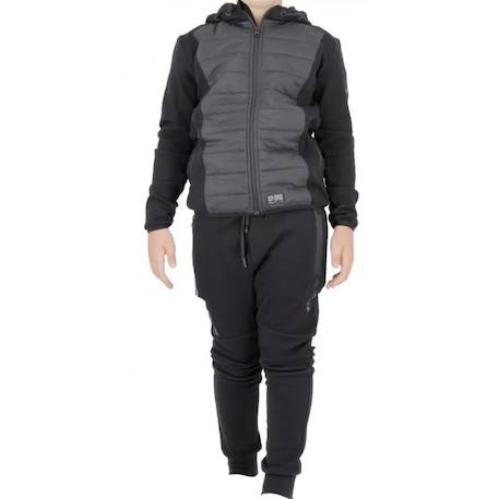 Ensemble de survêtement garçon en coton Gris, noir 2 - vertbaudet enfant 