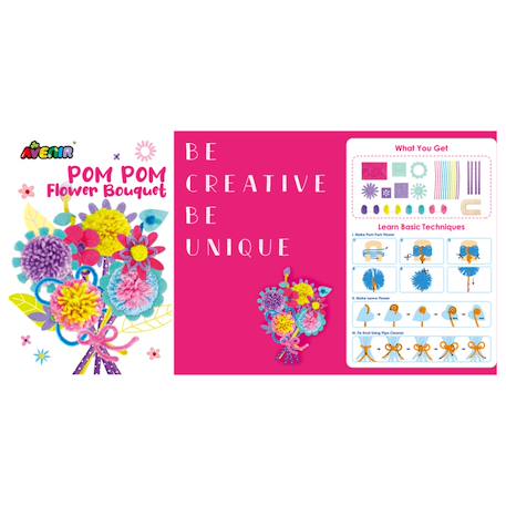 Couture créative - bouquet de fleurs pom pom Multicolor 5 - vertbaudet enfant 