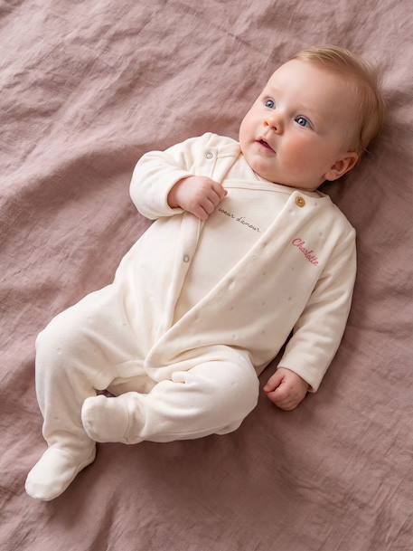 Ensemble naissance 3 pièces personnalisable beige chiné 4 - vertbaudet enfant 