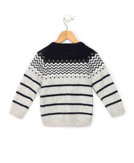 Pull garçon Gris chine 2 - vertbaudet enfant 