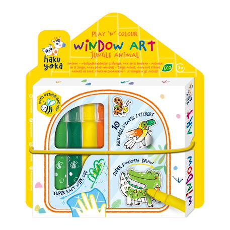 Art de la fenêtre - animaux de la jungle Multicolor 1 - vertbaudet enfant 