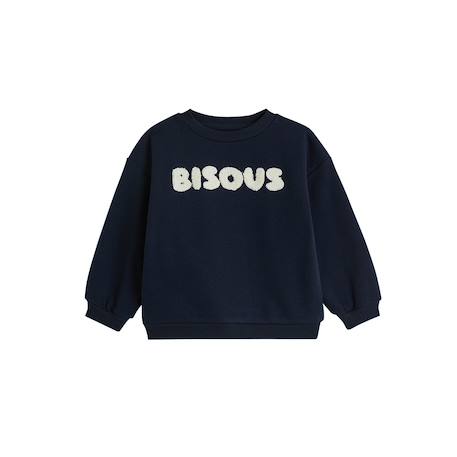 Sweat en molleton bisous Bleu 2 - vertbaudet enfant 