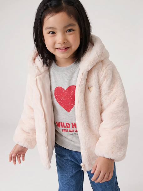 Manteau court fille écru 2 - vertbaudet enfant 