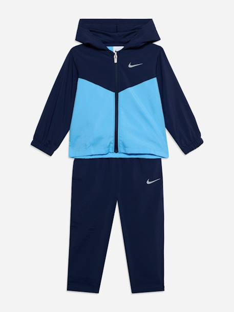 Ensemble garçon 2 pièces gilet à capuche et bas Bleu foncé / ciel+Noir / gris foncé 1 - vertbaudet enfant 