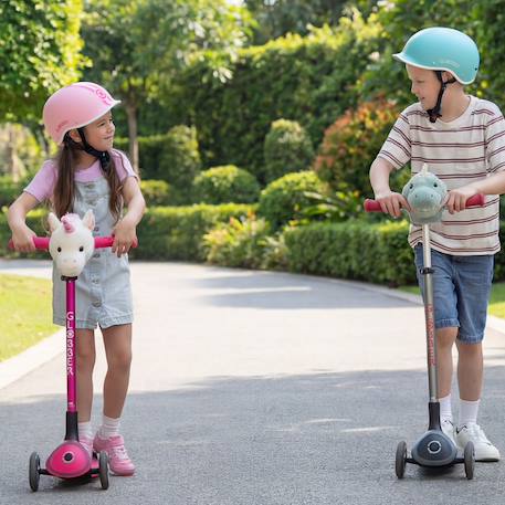 Tête peluche pour guidon de trottinette ou tricycle Blanc+Vert sauge 2 - vertbaudet enfant 