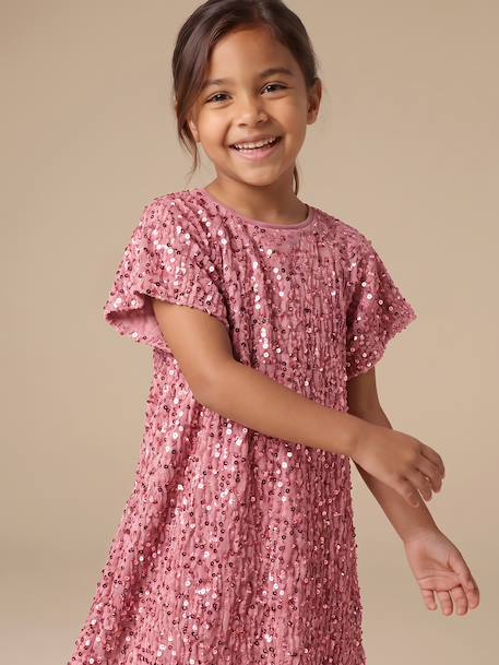 Robe fille en velours et sequins argenté+rose+rouge 13 - vertbaudet enfant 