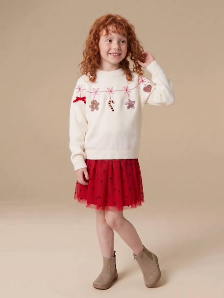 Jupe fille en tulle rouge 1 - vertbaudet enfant 