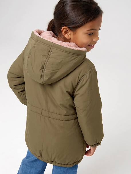 Parka réversible enfant fille kaki+marine 13 - vertbaudet enfant 