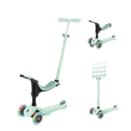 Trottinette évolutive go-up sporty lights Bleu cendré+Rose pastel+Vert menthe 18 - vertbaudet enfant 