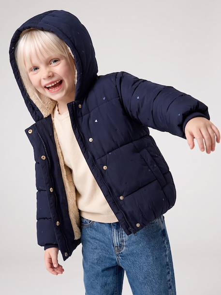 Doudoune à capuche fille bleu+marine 12 - vertbaudet enfant 