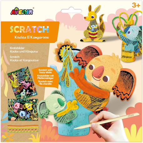 Art à gratter - koalas et kangourous Multicolor 1 - vertbaudet enfant 
