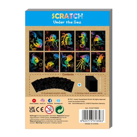 Art book à gratter mini a6 - sous la mer 15p Multicolor 6 - vertbaudet enfant 