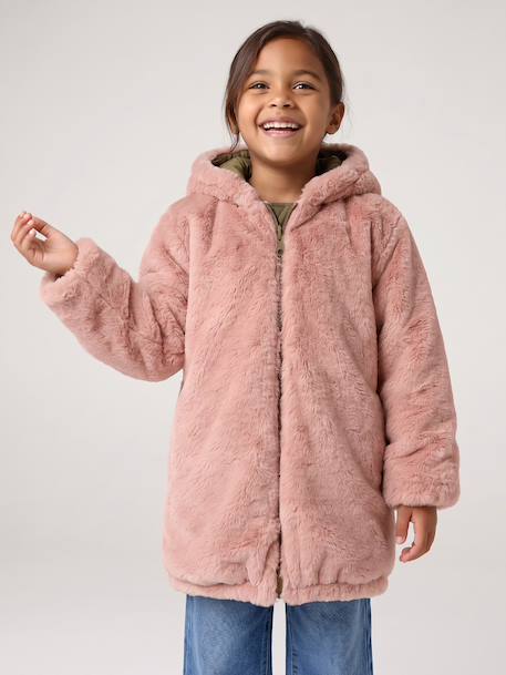 Parka réversible enfant fille kaki+marine 2 - vertbaudet enfant 