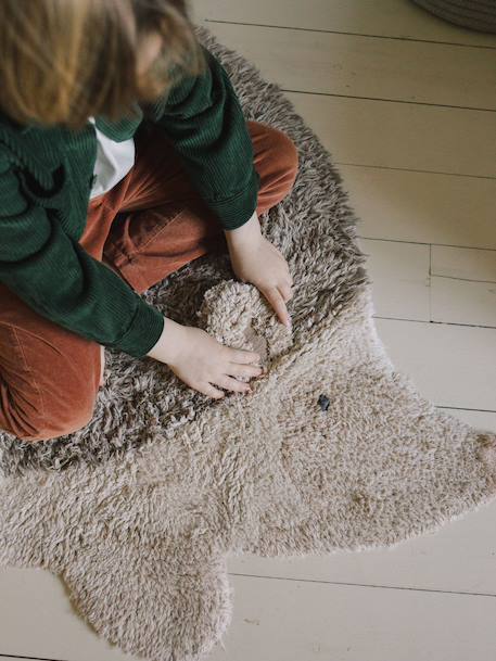 Tapis lavable animalier hedgehog Naturel, lin, marron clair 4 - vertbaudet enfant 