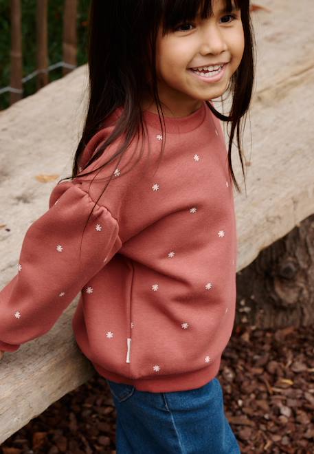 Sweat en molleton rose Rose 1 - vertbaudet enfant 