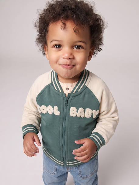 Teddy zippé bébé garçon vert émeraude 1 - vertbaudet enfant 