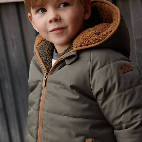 Doudoune réversible enfant avec capuche arthur Vert 6 - vertbaudet enfant 