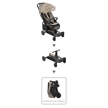 Poussette stroll•up 2en1 Gris+Noir+Taupe 17 - vertbaudet enfant 