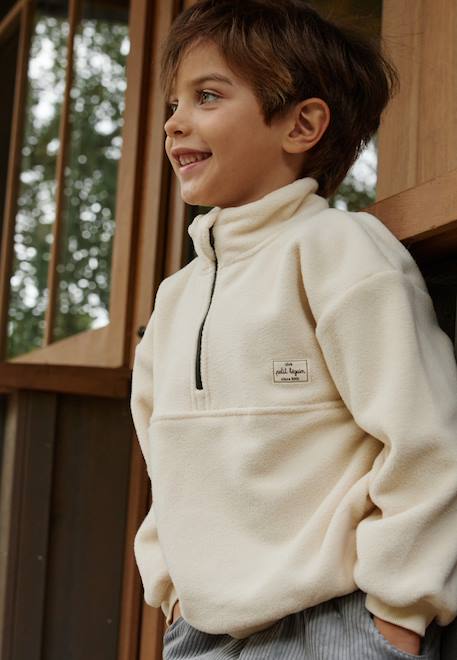 Sweat en polaire timmy Ecru 1 - vertbaudet enfant 