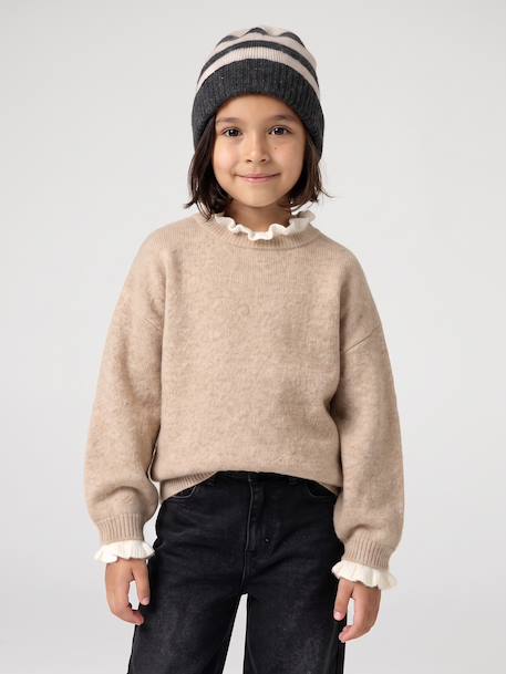 Ensemble fille bonnet, snood et gants tricot anthracite 2 - vertbaudet enfant 