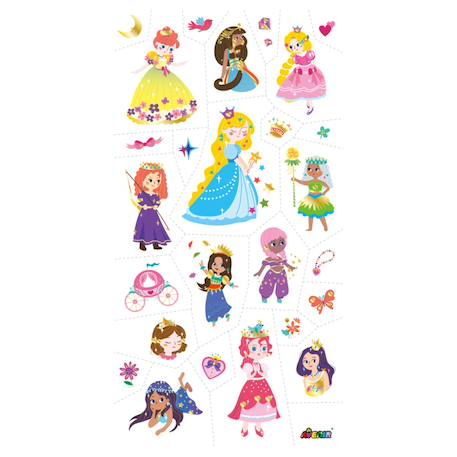 Autocollants tatouages - princesse Multicolor 2 - vertbaudet enfant 