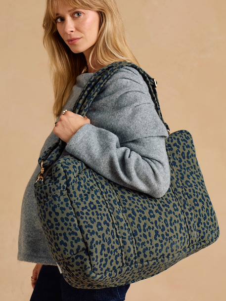 Sac à langer évolutif 24 ou 48h léopard personnalisable beige+kaki 12 - vertbaudet enfant 
