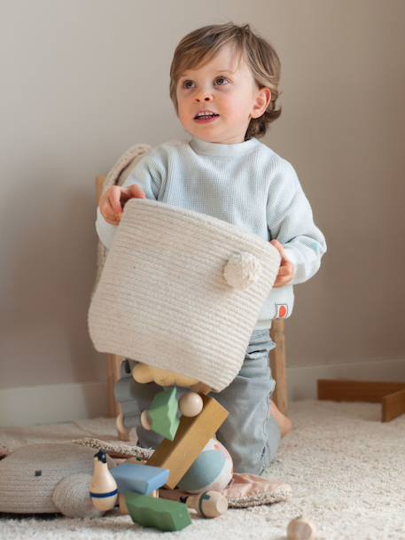 Panier rita le lapin Naturel, rose, gris foncé 5 - vertbaudet enfant 