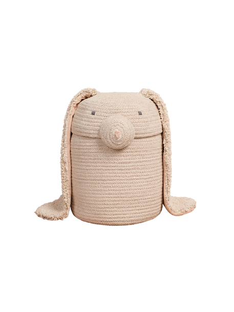Panier rita le lapin Naturel, rose, gris foncé 2 - vertbaudet enfant 