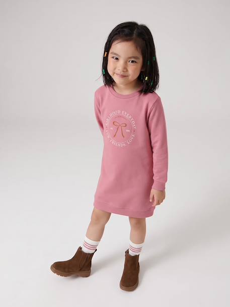 Robe en molleton fille écru+mauve+vert sauge 8 - vertbaudet enfant 