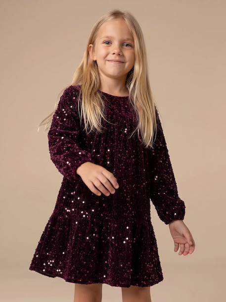 Robe fille manches longues prune 6 - vertbaudet enfant 