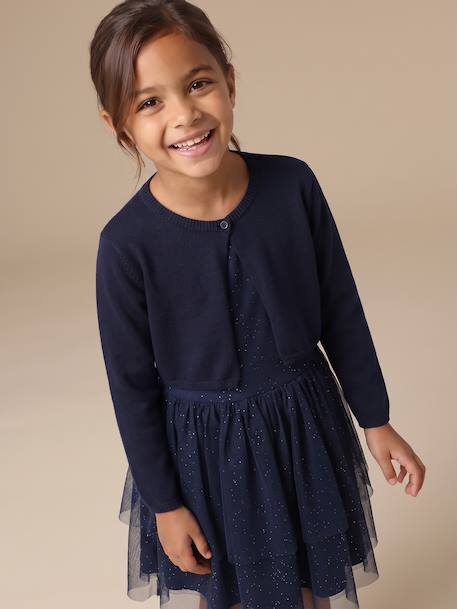Ensemble robe et gilet enfant fille marine 1 - vertbaudet enfant 